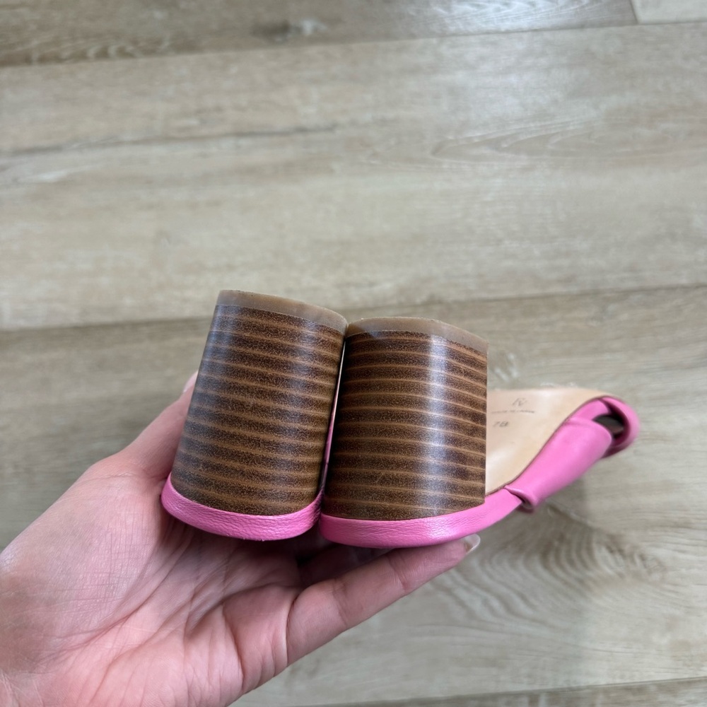 Frances Valentine Mollie Slide Heel genuine leather pink size 7 - Picture 3 of 6